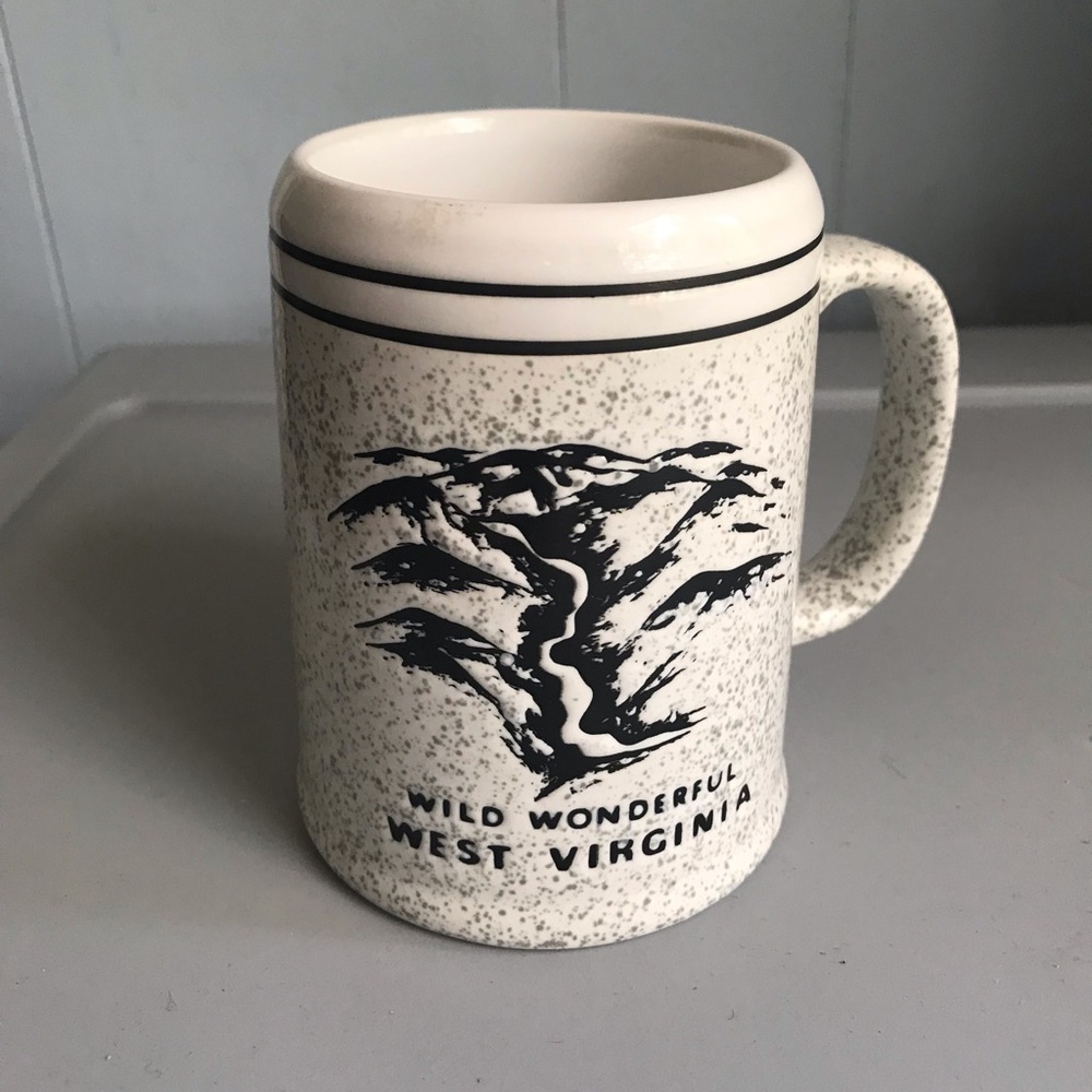 Wild Wonderful West Virginia Speckled Ceramic Mug - Black & Cream